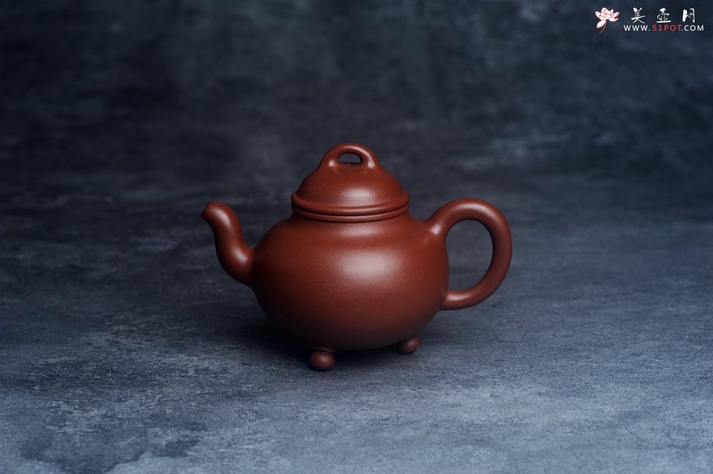 紫砂壶图片：潜力股周小培老师 4号井深井红皮龙 全手工桥钮乳鼎壶 期待与您结缘 - 美壶网