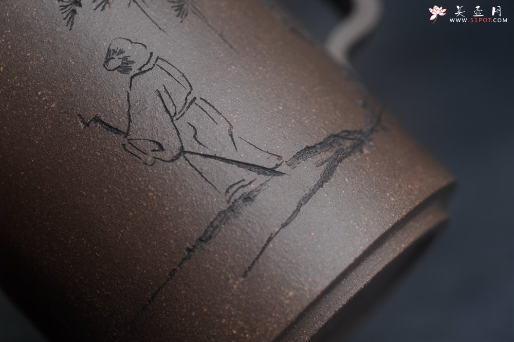 紫砂壶图片：美壶特惠 蠡墅大水潭深井老天青泥 精致圆础壶 装饰文雅 茶人醉爱 - 美壶网