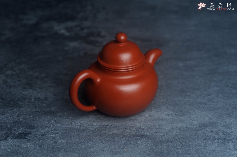 紫砂壶图片：美壶特惠 优质朱泥掇球壶 双刀装饰 茶人醉爱 - 美壶网