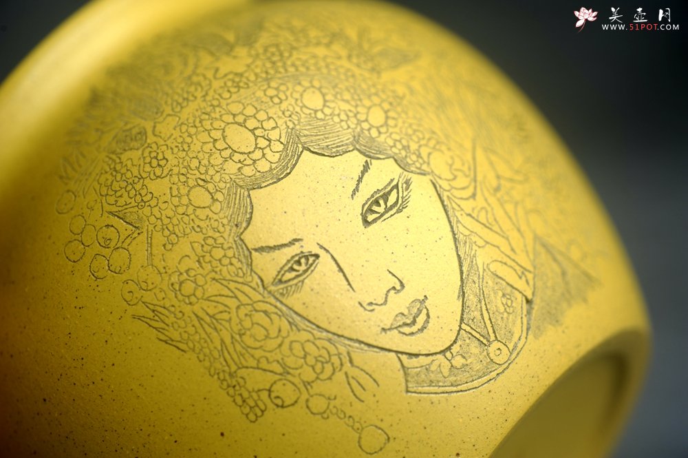 紫砂壶图片：美美公道杯特惠 优质黄金段泥公道杯 装饰美女特养眼 - 美壶网