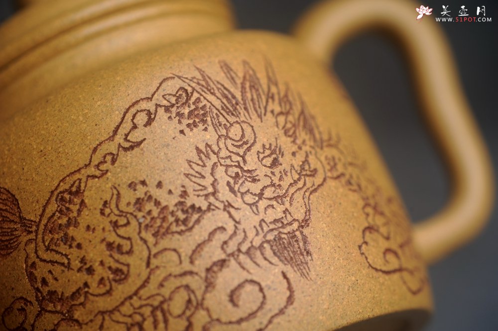 紫砂壶图片：美壶特惠 优质段泥德中 装饰瑞兽图 特文气 - 美壶网