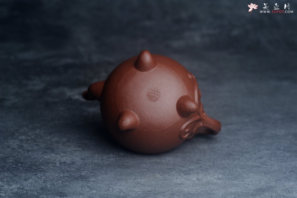 紫砂壶图片：美壶特惠 精致红降坡泥螭龙茶壶 - 美壶网