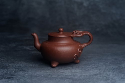 美壶定制紫砂壶 美壶特惠 精致红降坡泥螭龙茶壶 原矿降坡泥