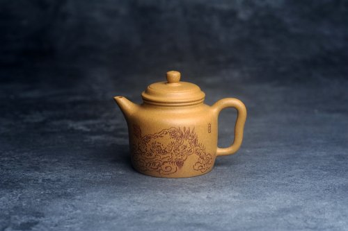 美壶定制老师紫砂壶 美壶特惠 优质段泥德中 装饰瑞兽图 特文气 老段泥