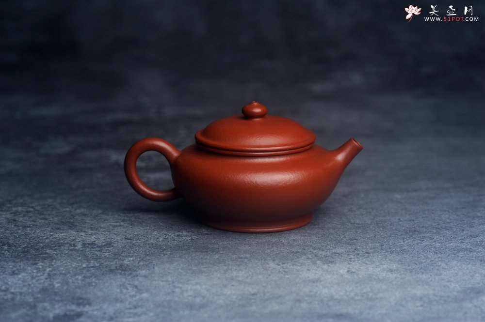 紫砂壶图片：美壶特惠 优质朱泥小扁樱壶 茶人醉爱 - 美壶网