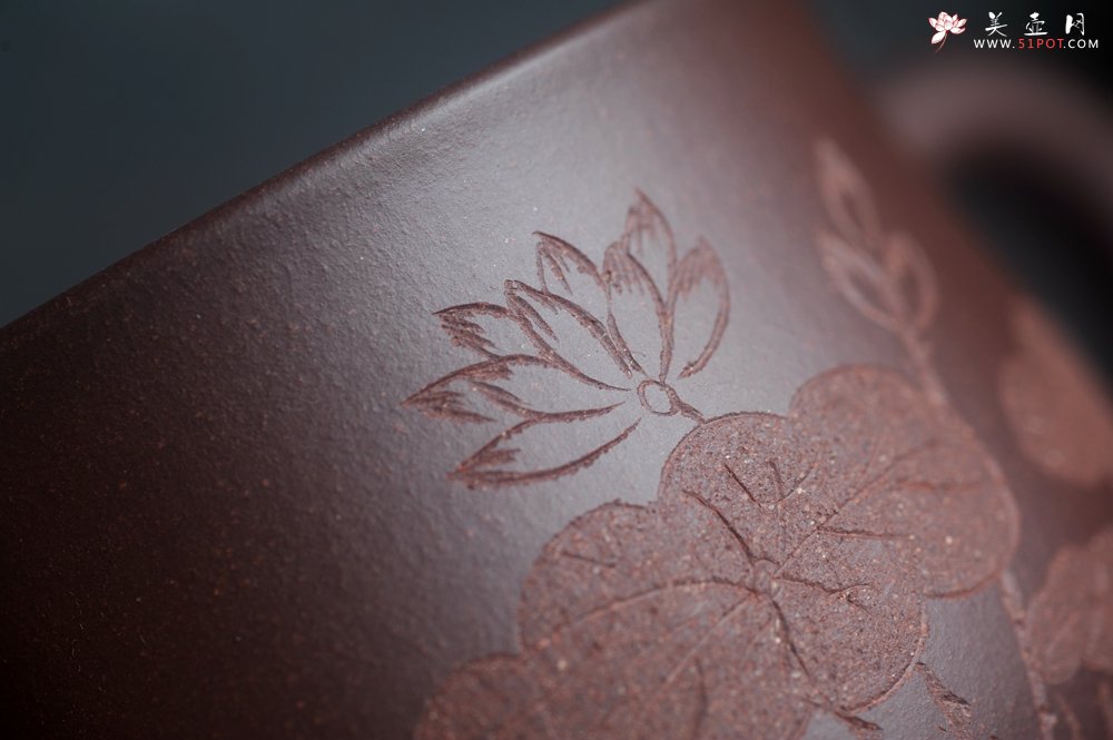 紫砂壶图片：美杯特惠 办公旅行便携式茶具荷叶盖杯 泥料超好 - 美壶网