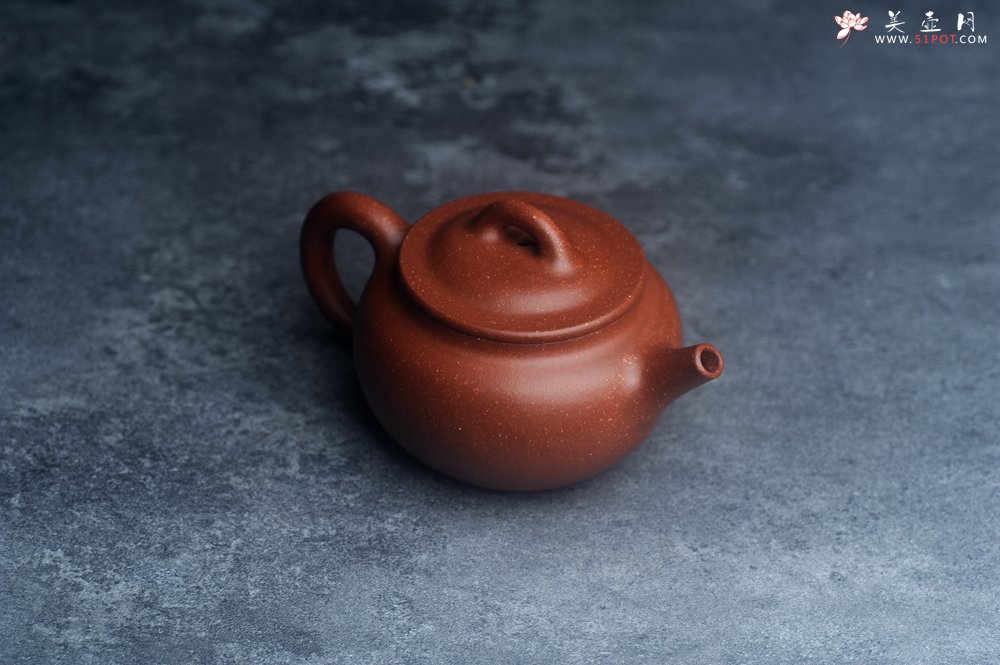 紫砂壶图片：王老师新品 美壶特惠 全手工红降坡小品玉帽水平壶 大口实用 特文气 - 美壶网