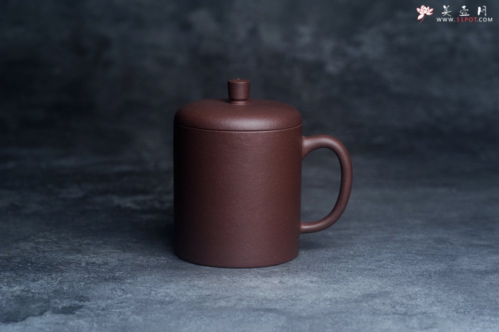 紫砂壶图片：优质紫泥 厚实朴玉杯 特惠紫砂盖杯 - 美壶网