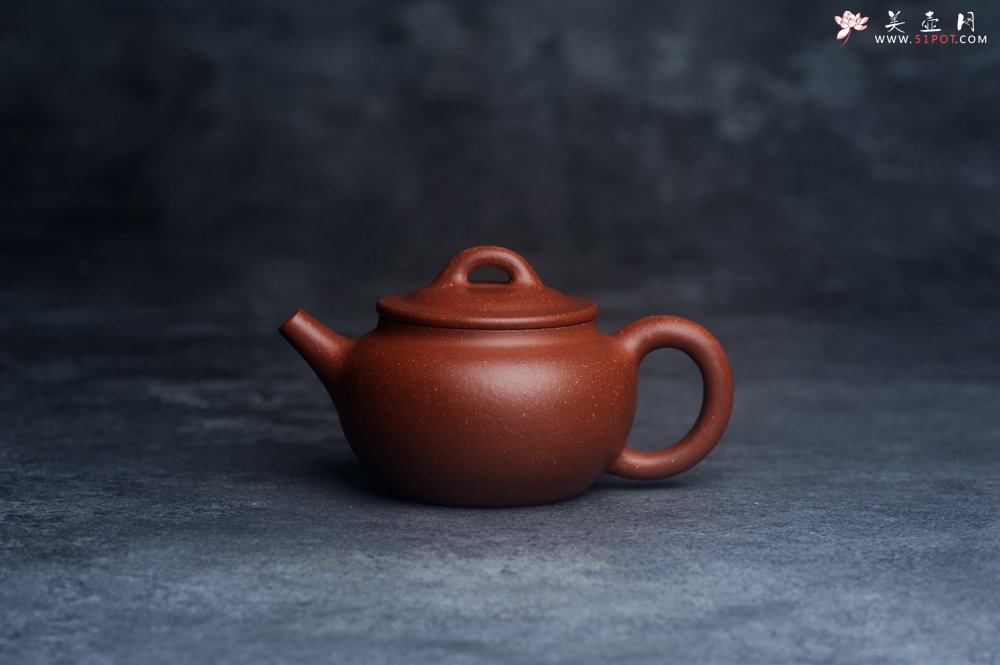 紫砂壶图片：王老师新品 美壶特惠 全手工红降坡小品玉帽水平壶 大口实用 特文气 - 美壶网