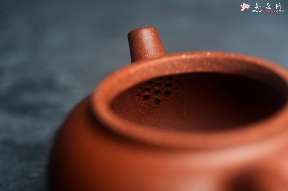 紫砂壶图片：潜力股王老师 美壶特惠 全手工红降坡小品玉帽水平壶 大口实用 特文气 - 美壶网