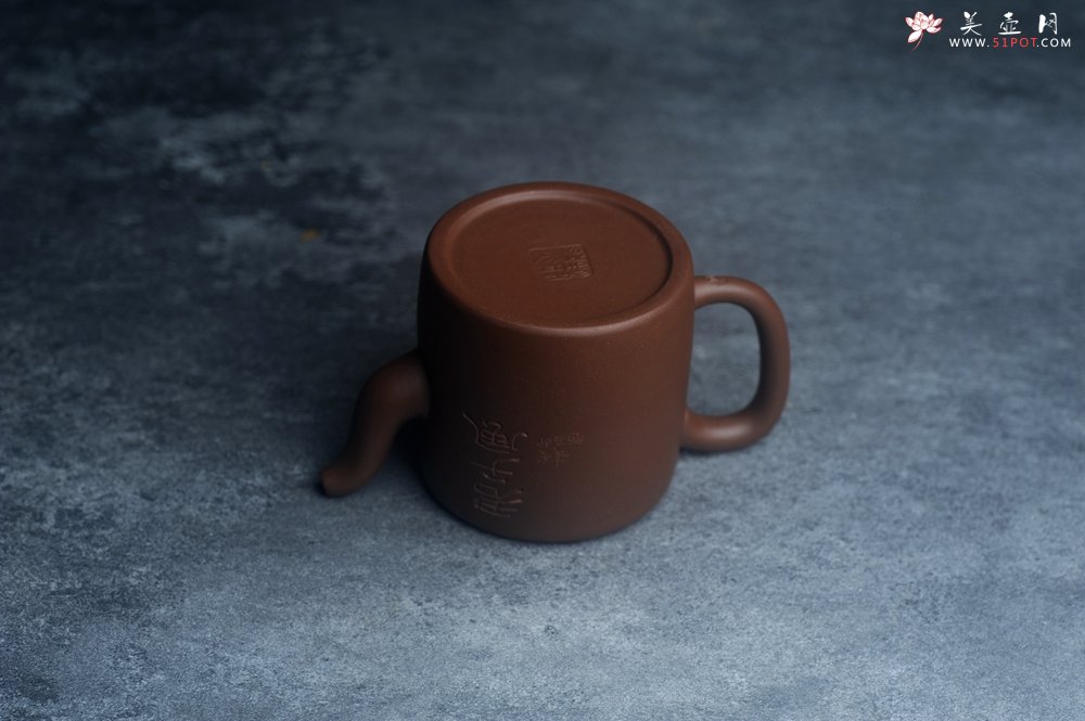 紫砂壶图片：美壶特惠 潜力股王静然 优质文革紫泥双圈壶 君子风 装饰文雅 - 美壶网