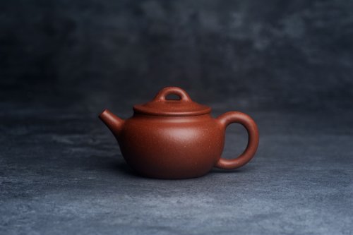 王老师紫砂壶 王老师新品 美壶特惠 全手工红降坡小品玉帽水平壶 大口实用 特文气 原矿降坡泥
