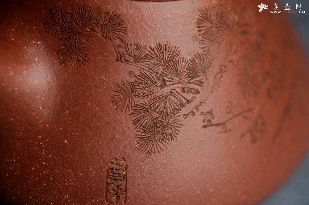 紫砂壶图片：潜力股周小培全手工降坡泥子冶石瓢 范小君徒杨志超装饰岁寒三友 特文气 - 美壶网