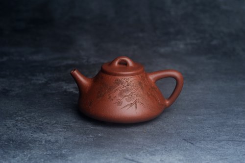 周小培紫砂壶 潜力股周小培全手工降坡泥子冶石瓢 范小君徒杨志超装饰岁寒三友 特文气 原矿降坡泥