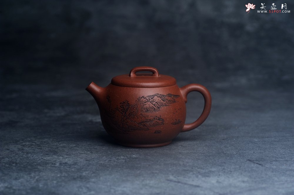 紫砂壶图片：美壶特惠 精致特好降坡泥桥钮巨轮壶 茶人醉爱 - 美壶网