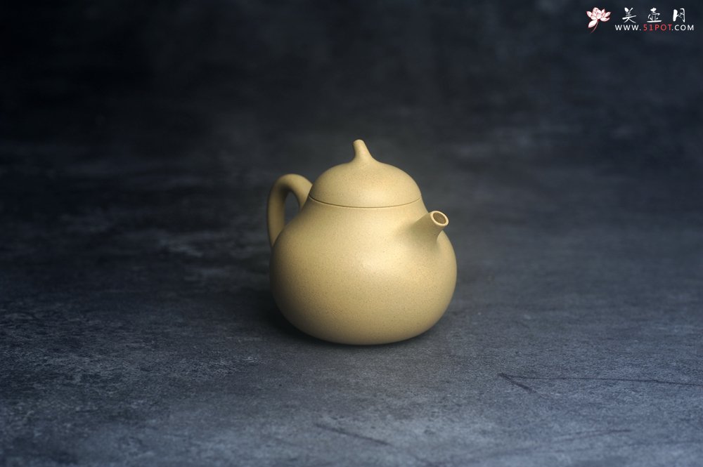 紫砂壶图片：美壶特惠 精致本山绿泥茄瓜壶 茶人醉爱 - 美壶网