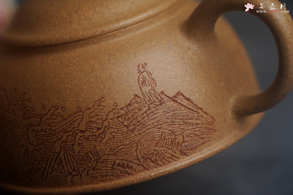 紫砂壶图片：美壶特惠 特好五彩段泥小美壶 装饰文雅 海纳百川 - 美壶网