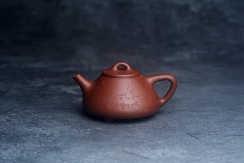 周小培紫砂壶 特好底曹青 全手工小子冶石瓢 品一壶香茗做半日神仙 装饰特文气 期待与亲结缘 原矿底槽清