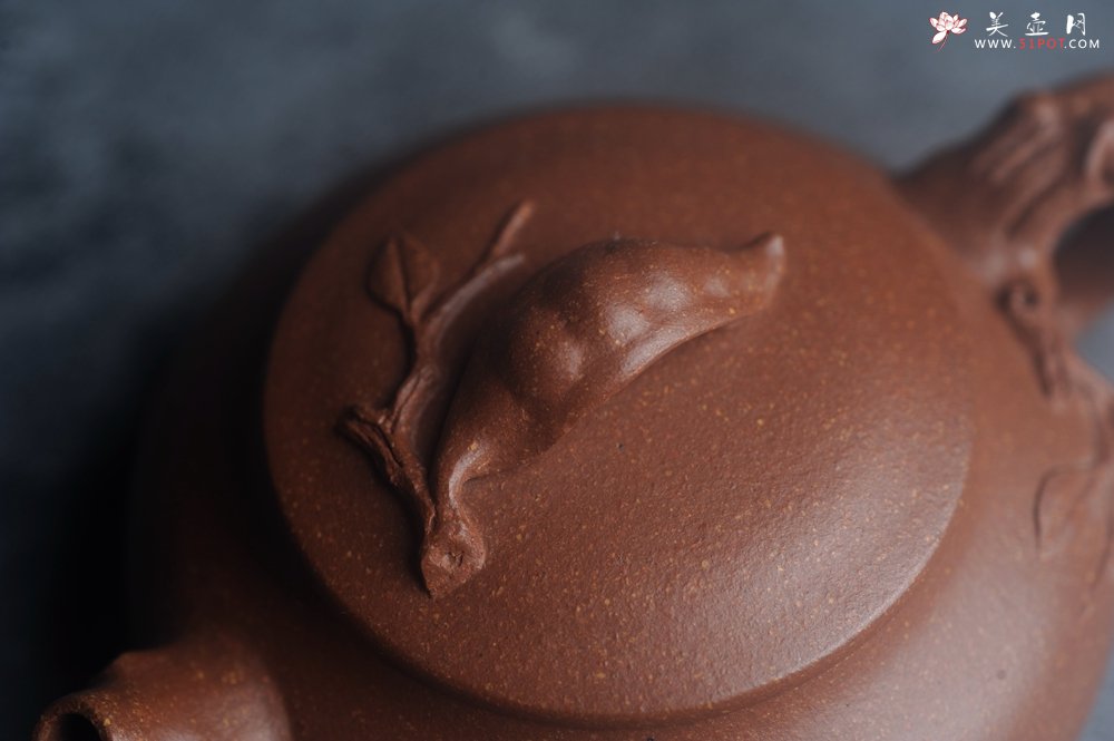 紫砂壶图片：美壶特惠 特好降坡泥扁豆壶 肌理丰富生动 - 美壶网