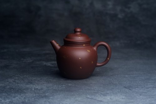 美壶定制老师紫砂壶 美壶特惠 精致老紫泥洒金宫灯壶 原矿紫泥