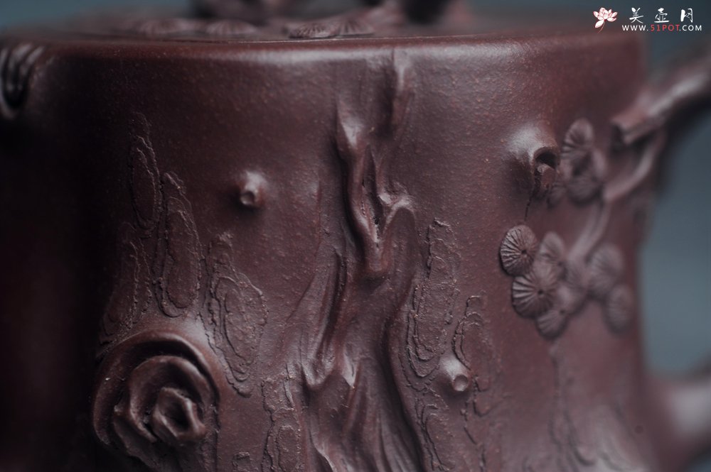 紫砂壶图片：实力演绎全手工重器松桩套组 一壶（280cc）二杯（130cc）一公道杯（188cc） - 美壶网