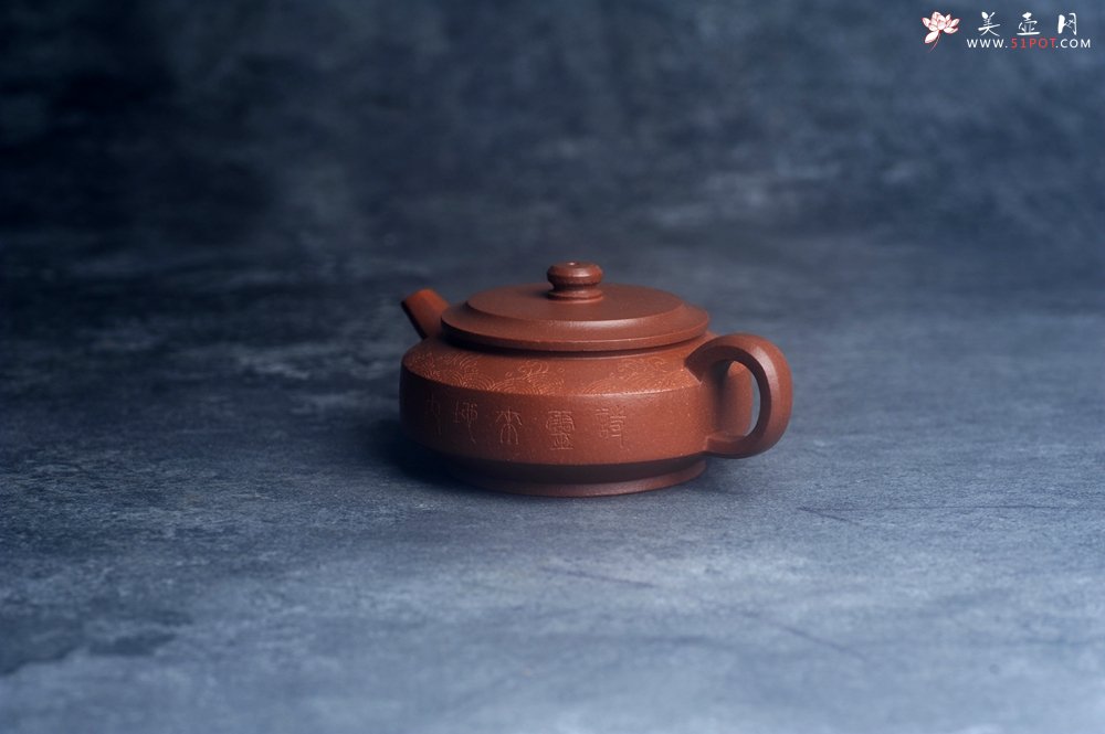 紫砂壶图片：美壶特惠 精致特好降坡泥周盘壶 装饰文雅 特文气 - 美壶网