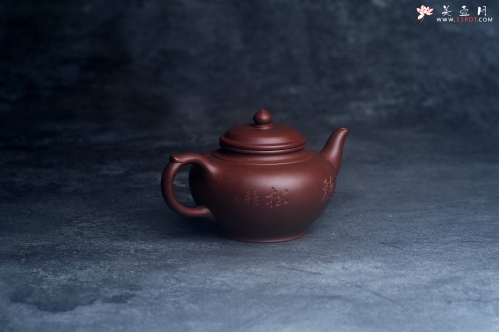 紫砂壶图片：美壶特惠 老紫泥听松笑樱 茶人醉爱 - 美壶网