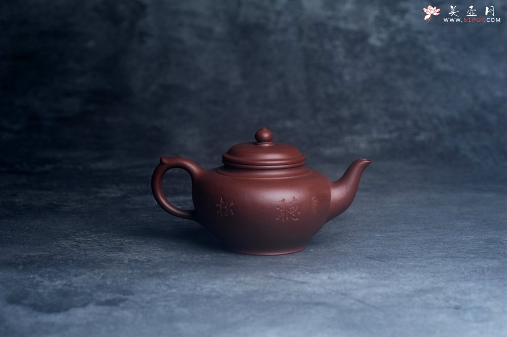 紫砂壶图片：美壶特惠 老紫泥听松笑樱 茶人醉爱 - 美壶网