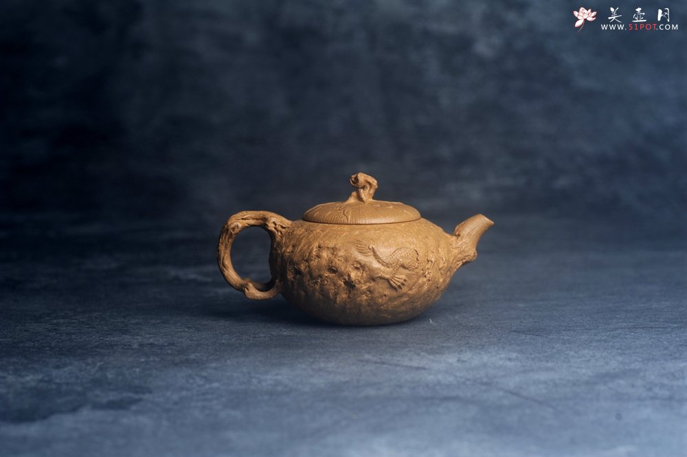 紫砂壶图片：美壶特惠精品特好全手工老段泥游龙供春紫砂壶 - 美壶网