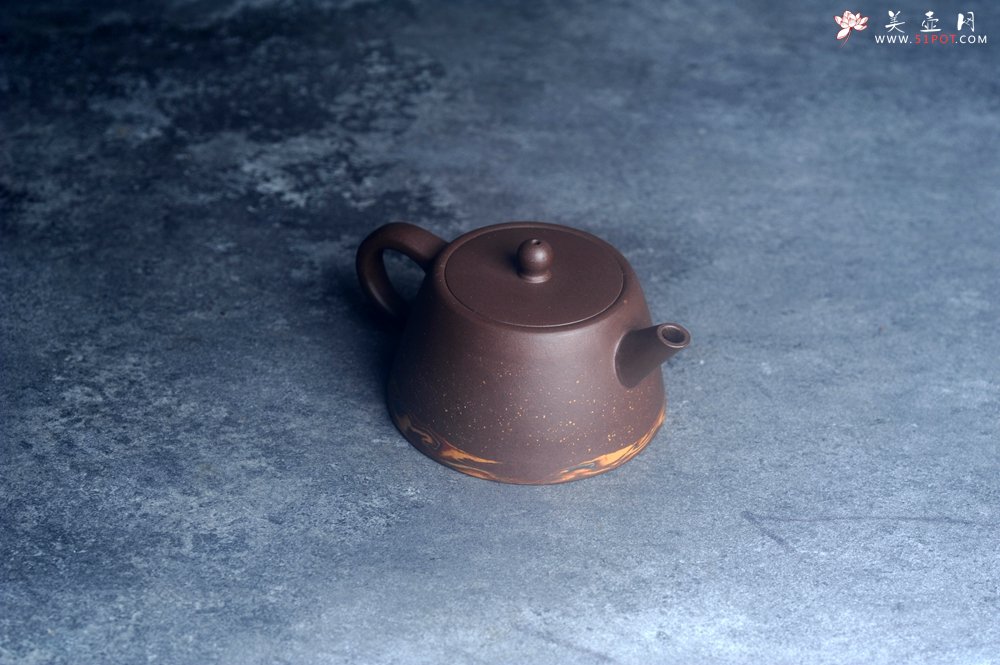 紫砂壶图片：美壶特惠 特好紫泥绞泥柱础壶 茶人醉爱 - 美壶网