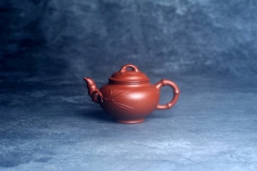 美壶定制老师紫砂壶 美壶特惠 特好老朱泥竹报春壶 茶人醉爱 原矿朱泥