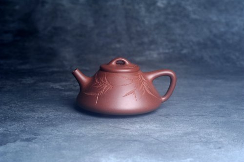 美壶定制老师紫砂壶 美壶特惠 特好老紫泥子冶石瓢 范小君徒装饰君子竹  寒夜客来茶当酒 竹炉汤沸火初红 原矿段泥