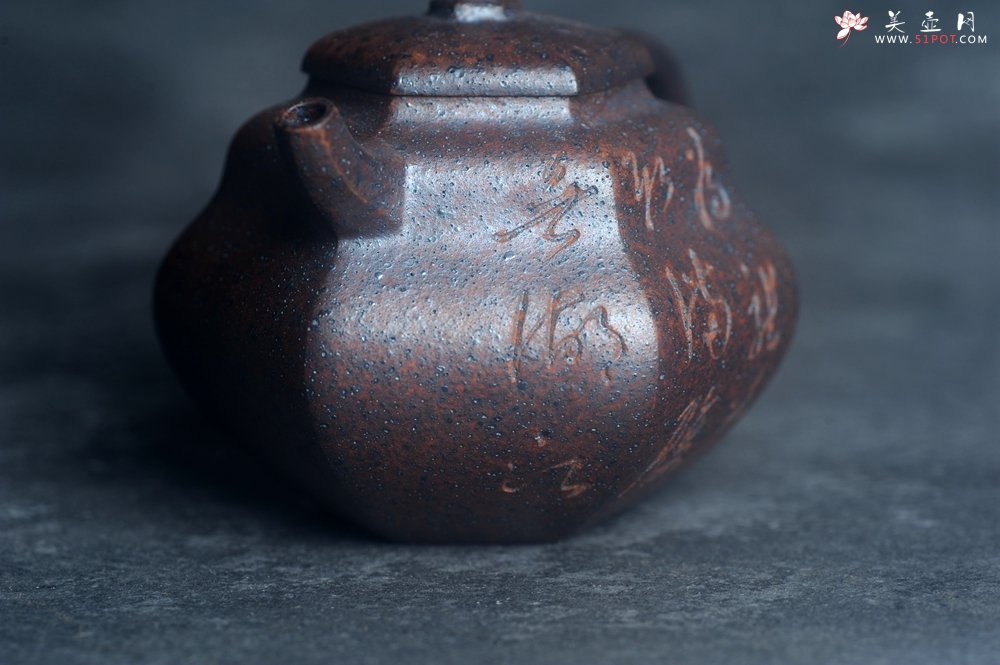 紫砂壶图片：美壶特惠 柴烧六方福禄葫芦紫砂壶 茶人醉爱 - 美壶网