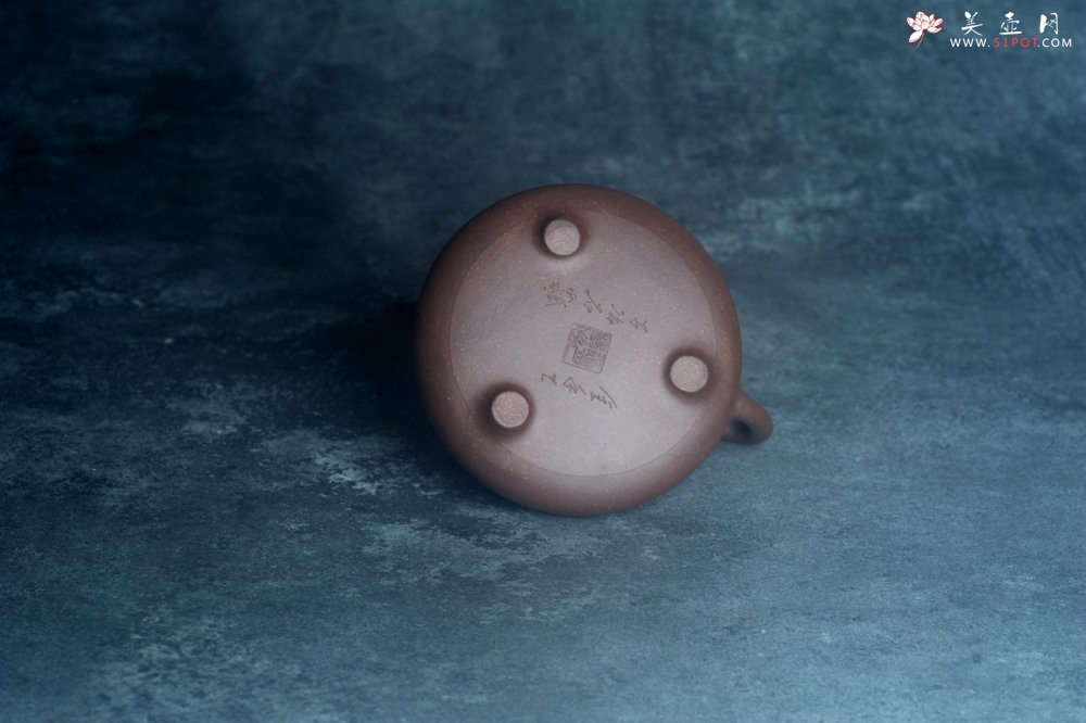 紫砂壶图片：美壶特惠 特好老紫泥子冶石瓢 刻竹特文气 - 美壶网