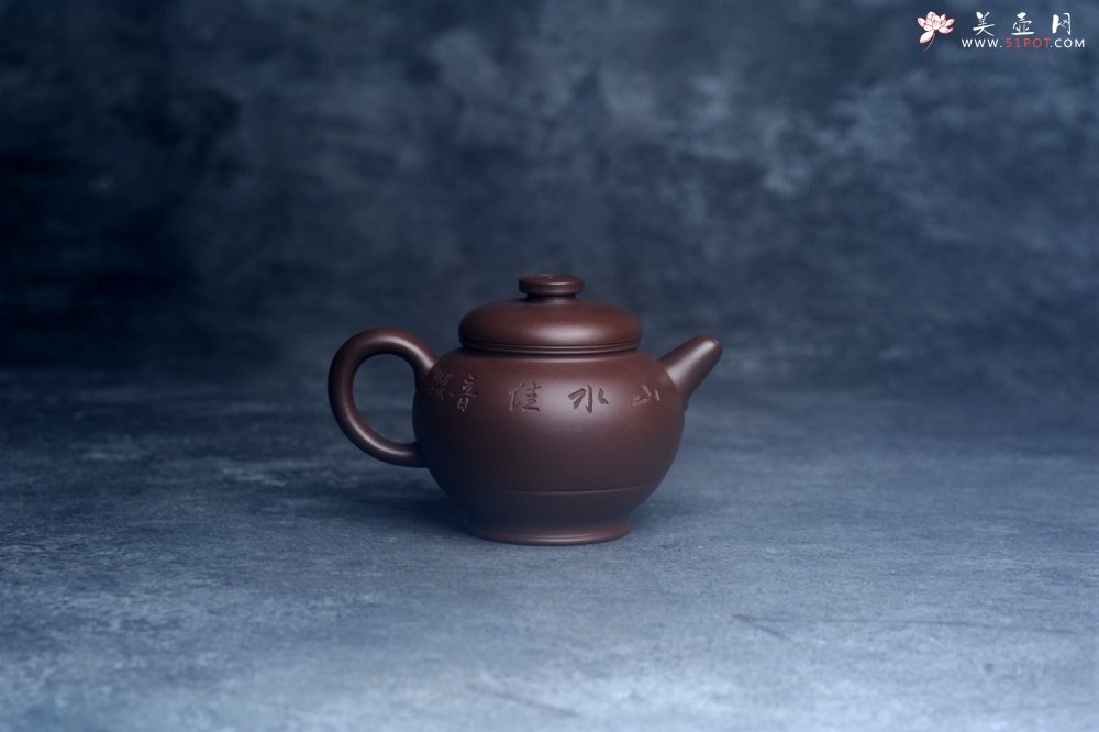 紫砂壶图片：美壶特惠 特好老紫泥山水佳音巨轮壶 茶人醉爱 - 美壶网