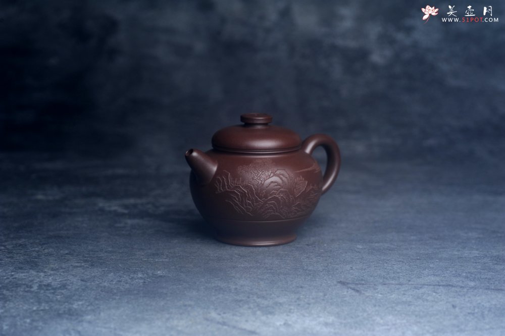 紫砂壶图片：美壶特惠 特好老紫泥山水佳音巨轮壶 茶人醉爱 - 美壶网