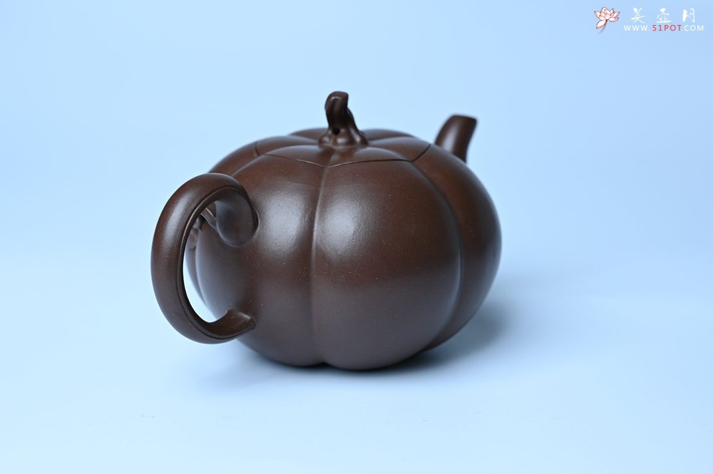 紫砂壶图片：美壶特惠 特好老紫泥南瓜壶 肌理丰富生动 茶人醉爱 - 美壶网