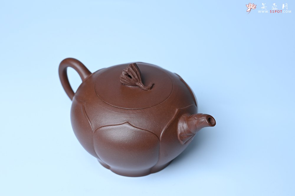 紫砂壶图片：美壶特惠 贴花活灵活现 精致荷花壶 茶人醉爱 - 美壶网