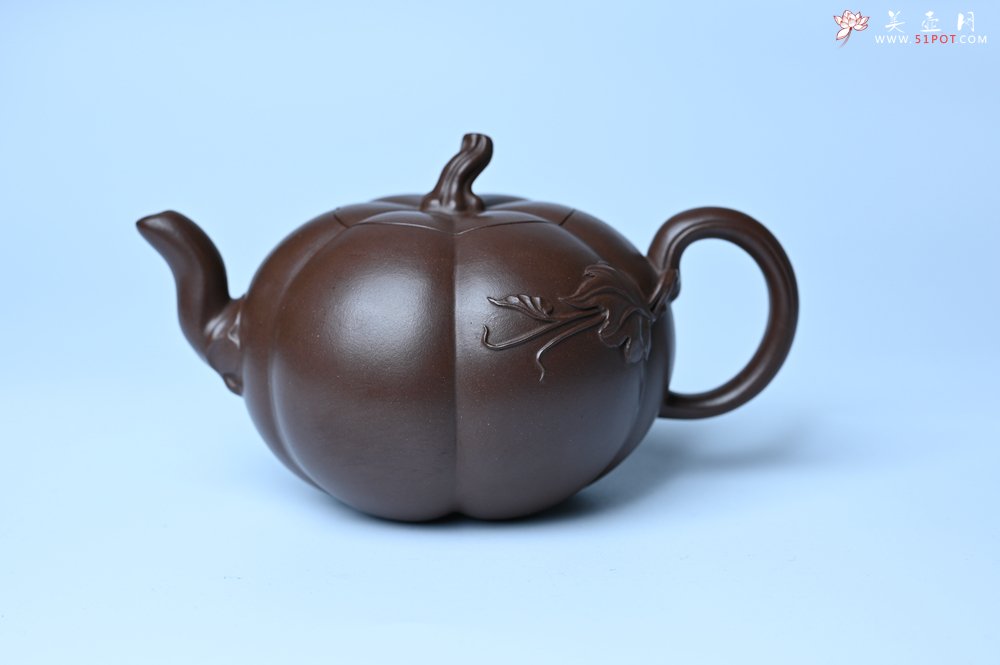 紫砂壶图片：美壶特惠 特好老紫泥南瓜壶 肌理丰富生动 茶人醉爱 - 美壶网