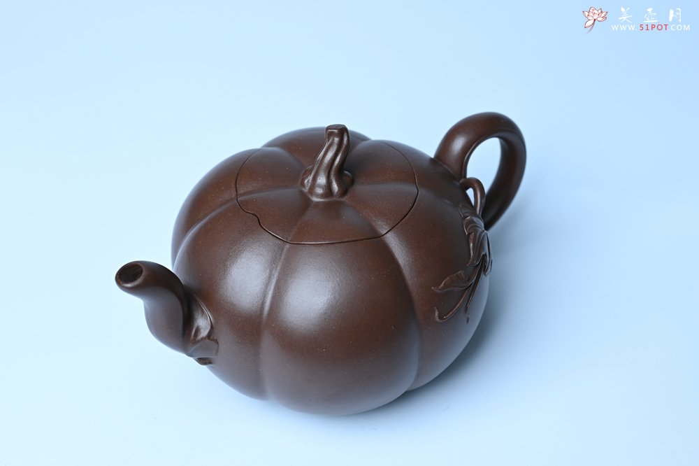 紫砂壶图片：美壶特惠 特好老紫泥南瓜壶 肌理丰富生动 茶人醉爱 - 美壶网