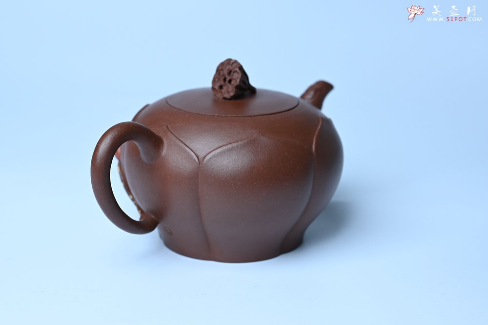 紫砂壶图片：美壶特惠 贴花活灵活现 精致荷花壶 茶人醉爱 - 美壶网