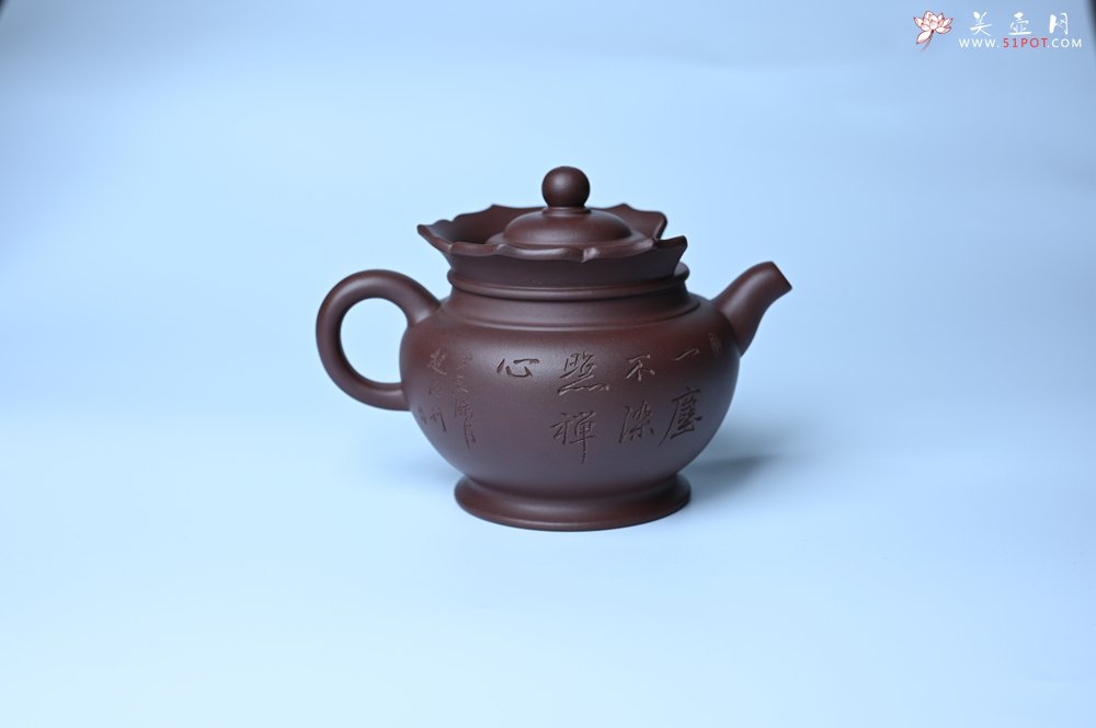 紫砂壶图片：实力派工艺师周斌 老紫泥精工僧帽壶 - 美壶网