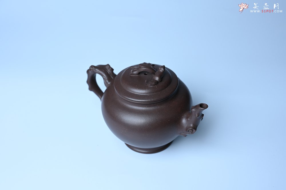 紫砂壶图片：潜力股赵老师 老紫泥全手工松鼠葡萄壶 茶人醉爱 - 美壶网