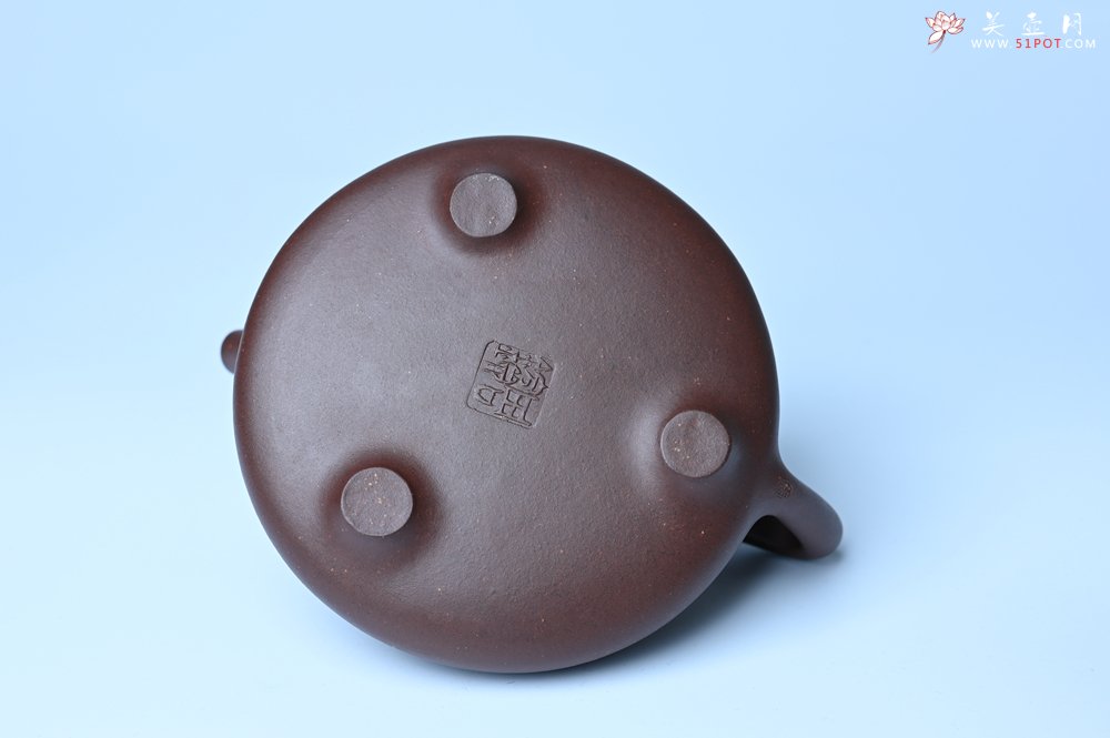 紫砂壶图片：实力派工艺师周斌全手工紫玉金砂子冶石瓢 刻绘孔雀 特文气 - 美壶网