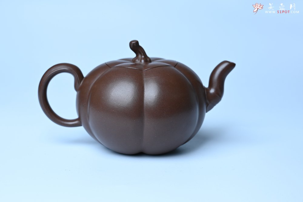 紫砂壶图片：美壶特惠 特好老紫泥南瓜壶 肌理丰富生动 茶人醉爱 - 美壶网