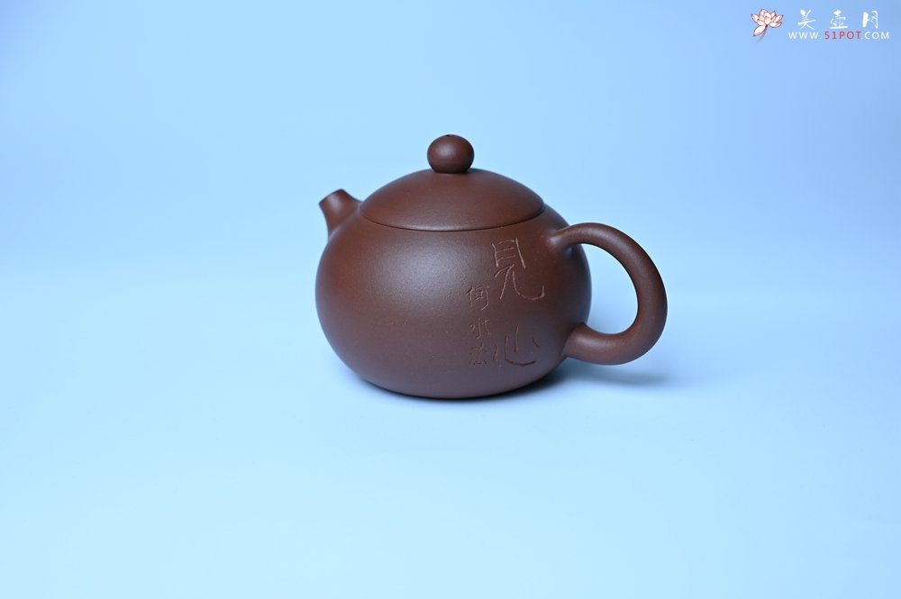 紫砂壶图片：毛国强入室弟子黄云初 特好老紫泥见心西施壶 名家何水法书法 刘世涛伯陶刻 - 美壶网