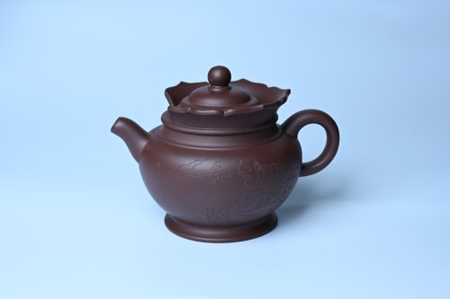 周斌紫砂壶 实力派工艺师周斌 老紫泥精工僧帽壶 原矿紫泥