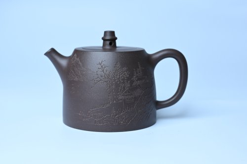 美壶定制紫砂壶 美壶特惠 老紫泥精致山水汉铎壶 茶人醉爱 原矿紫泥