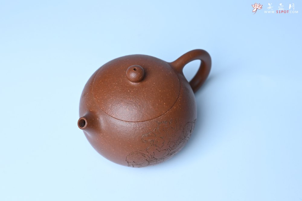 紫砂壶图片：油润降坡泥全手工小品西施壶  装饰童子图 天真无邪 - 美壶网