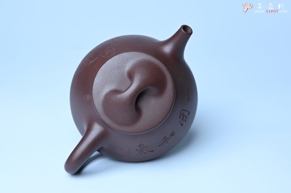 紫砂壶图片：油润底曹青 全手工景舟小石瓢 装饰人物 特文气 - 美壶网